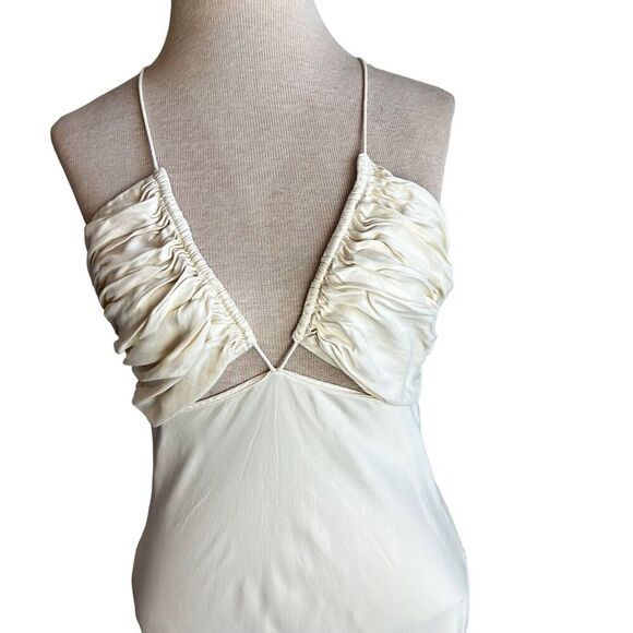 L'Academie Addax Midi Dress In Ivory Size Medium Cutout Open Back Revolve Party - Picture 5 of 13